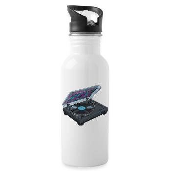 Modern Turntables Vinyl Records Vinyl Music Z - Water bottle with straw - white - Right