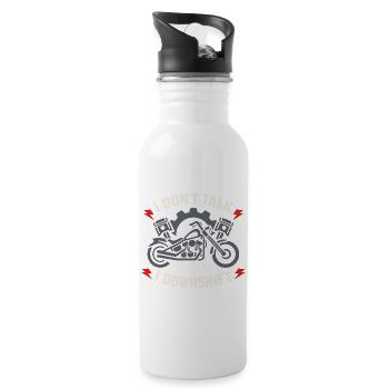 Why we ride motorcycles, - Water bottle with straw - white - Right