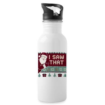 Ich habe diesen lustigen Weihnachtsmann im hässlic - Trinkflasche mit integriertem Trinkhalm - Weiß - Rechts