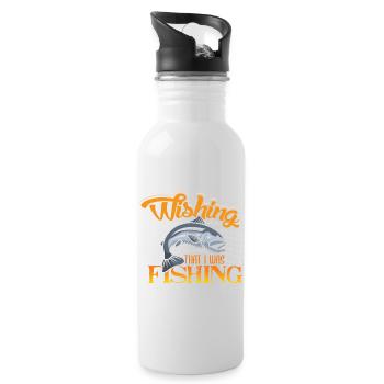 Angler Gift Funny Fishing Fisherman Fishing - Water bottle with straw - white - Right