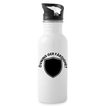 Practice makes perfect shield - Water bottle with straw - white - Right