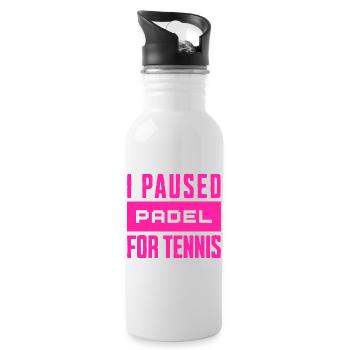 Tennis & Padel Hoodie, Bag for Tennis Players - Water bottle with straw - white - Right