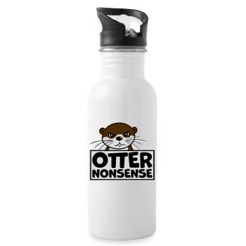 Otter Nonsense Lustig Wortspiel Otter Liebe Spruch - Trinkflasche mit integriertem Trinkhalm - Weiß - Rechts