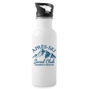 Apres Ski Social Club Garmisch Region - Trinkflasche mit integriertem Trinkhalm - Weiß - Rechts
