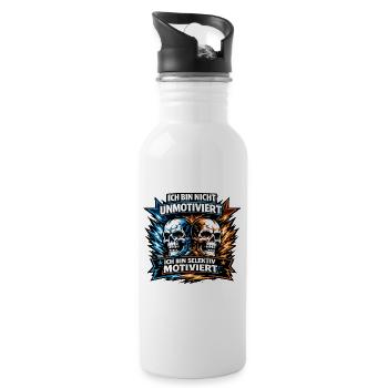 Not unmotivated - selectively motivated with sculls - Water bottle with straw - white - Right