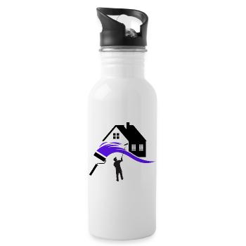 Maler - Trinkflasche mit integriertem Trinkhalm - Weiß - Rechts