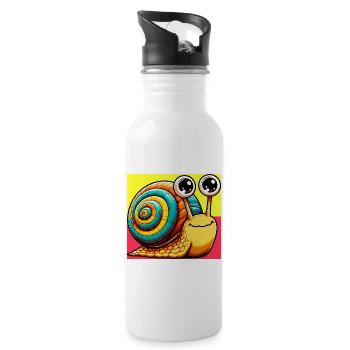 Snail - Water bottle with straw - white - Right