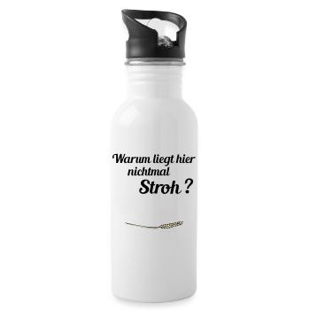 no straw - Water bottle with straw - white - Right
