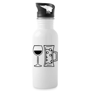 Wine Wine Glass Red Wine - Water bottle with straw - white - Right