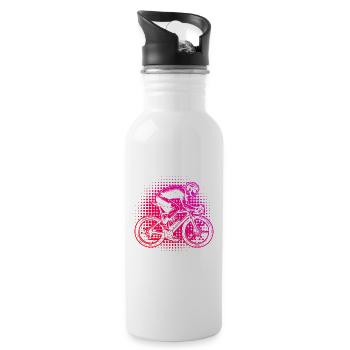 Idée cadeau pour un vélo de route avec vélo de route - Gourde avec paille intégrée - blanc - Droite