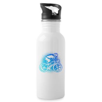Gift idea for a road bike with road bike - Water bottle with straw - white - Right