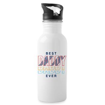 Best Dad Ever Retro Shirt - Water bottle with straw - white - Right