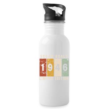 Jubiläum 1946 – 80 Jahre - Trinkflasche mit integriertem Trinkhalm - Weiß - Rechts