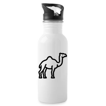 Kamel - Trinkflasche mit integriertem Trinkhalm - Weiß - Rechts