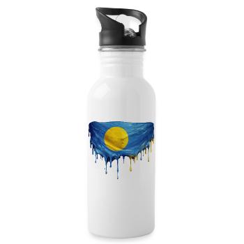 Palau Dripping Flag - Water bottle with straw - white - Right