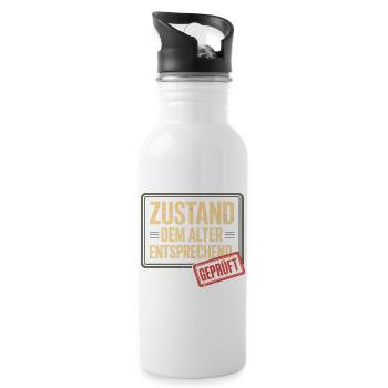 Zustand Dem Alter Entsprechend Oldtimer Geburtstag - Trinkflasche mit integriertem Trinkhalm - Weiß - Rechts