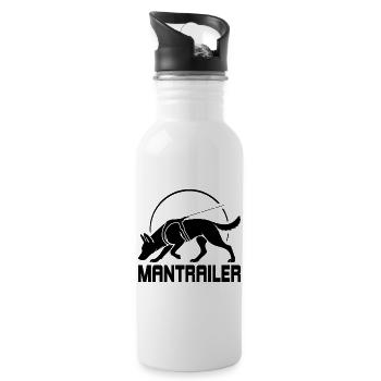 Malinois MANTRAILER Suchhunde Hunde Wilsigns - Trinkflasche mit integriertem Trinkhalm - Weiß - Rechts