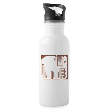 Elefant - Trinkflasche mit integriertem Trinkhalm - Weiß - Rechts