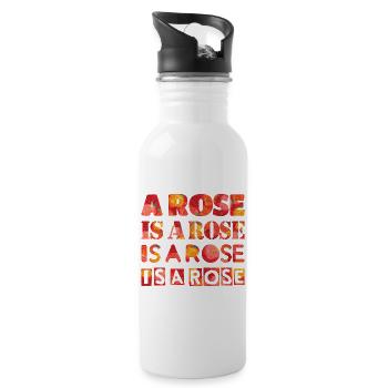 Rose est une rose est une rose est une rose - Gourde avec paille intégrée - blanc - Droite