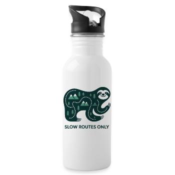 Langsame Routen Nur Elefant - Trinkflasche mit integriertem Trinkhalm - Weiß - Rechts