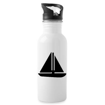 Segeln - Trinkflasche mit integriertem Trinkhalm - Weiß - Rechts