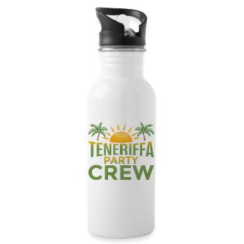 Teneriffa Party Crew - Trinkflasche mit integriertem Trinkhalm - Weiß - Rechts