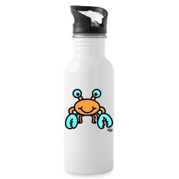 Krebs groß - Trinkflasche mit integriertem Trinkhalm - Weiß - Rechts