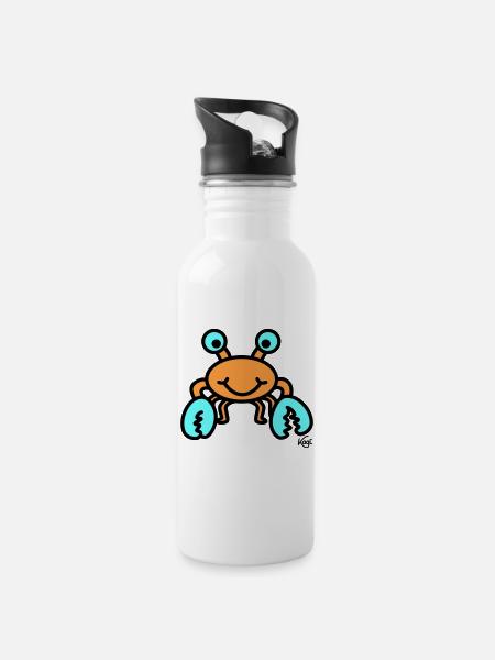 Cancer big - Water bottle with straw - white