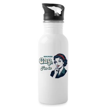 Pride Month LGBTQ - Sounds Gay I'm in - Water bottle with straw - white - Right