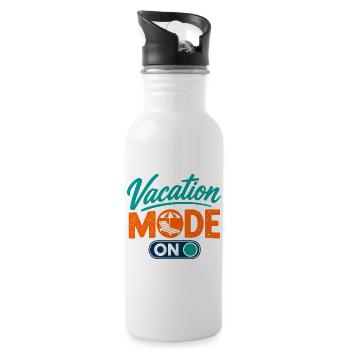 Vacation Mode ON Urlaubsmodus an – Sommer-Feeling - Trinkflasche mit integriertem Trinkhalm - Weiß - Rechts