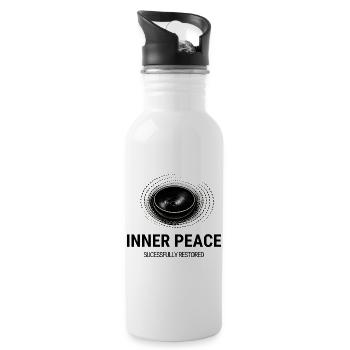 Inner Peace Successfully Restored | Klang & Fun - Trinkflasche mit integriertem Trinkhalm - Weiß - Rechts