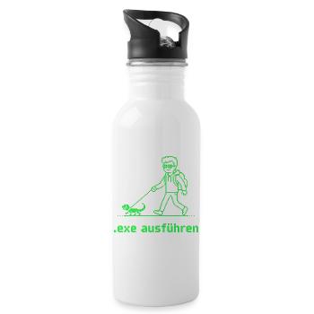 Exe ausführen Informatic Programming Geschenk - Trinkflasche mit integriertem Trinkhalm - Weiß - Rechts