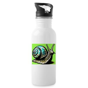 Schnecke - Trinkflasche mit integriertem Trinkhalm - Weiß - Rechts