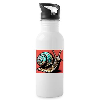 Schnecke - Trinkflasche mit integriertem Trinkhalm - Weiß - Rechts