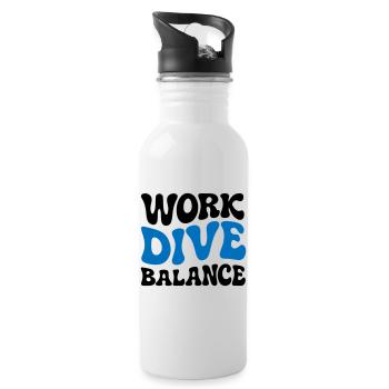 Cadeau de plongée sous-marine pour l’équilibre de plongée au travail - Gourde avec paille intégrée - blanc - Droite