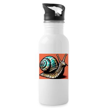 Snail - Water bottle with straw - white - Right