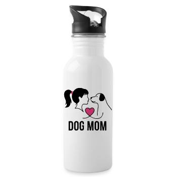 Maman Chien Fille Chien Chère Maîtresse - Gourde avec paille intégrée - blanc - Droite