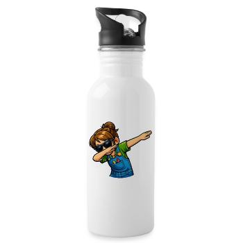 Dabbing Kindergärtnerin - Trinkflasche mit integriertem Trinkhalm - Weiß - Rechts