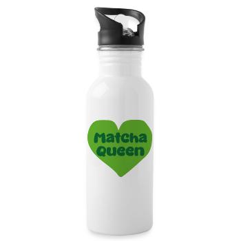 Matcha Queen Heart Design - Gourde avec paille intégrée - blanc - Droite