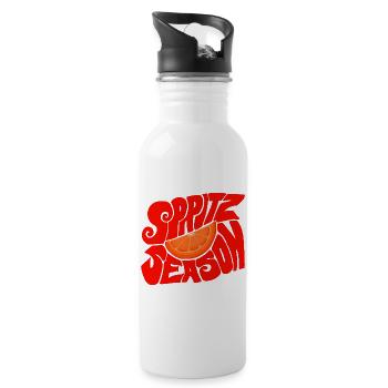 Spritz Season - Retro Orange Citrus Design - Water bottle with straw - white - Right