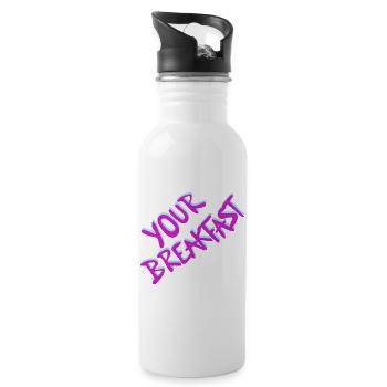 Your Breakfast Neon Script - Trinkflasche mit integriertem Trinkhalm - Weiß - Rechts