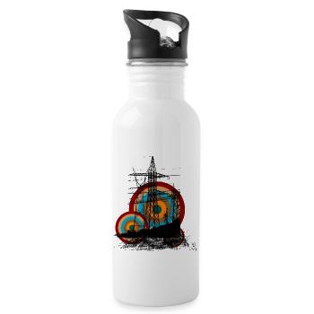 electric - Trinkflasche mit integriertem Trinkhalm - Weiß - Rechts