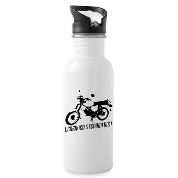 Simson S51 Enduro Legende - Trinkflasche mit integriertem Trinkhalm - Weiß - Rechts