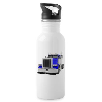 US-TRUCK - Trinkflasche mit integriertem Trinkhalm - Weiß - Rechts