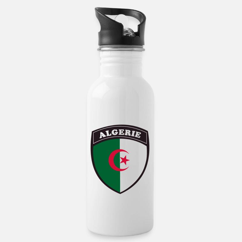 algerie blason - Gourde avec paille intégrée - blanc