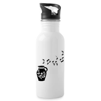 Musik Bembel Frankfurt - Trinkflasche mit integriertem Trinkhalm - Weiß - Rechts