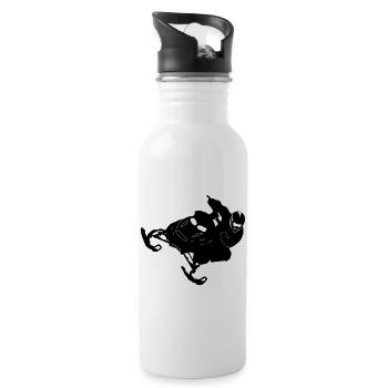 Snowmobil, Snowboarder, Snowboarden, - Trinkflasche mit integriertem Trinkhalm - Weiß - Rechts