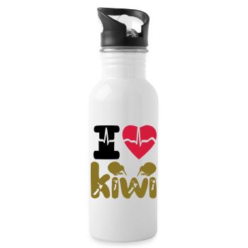 ICH LIEBE KIWI - Trinkflasche mit integriertem Trinkhalm - Weiß - Rechts