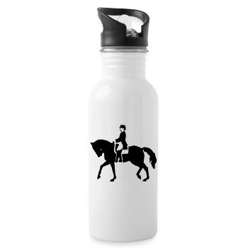 pferd - Water bottle with straw - white - Right