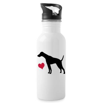 doberman - Water bottle with straw - white - Right